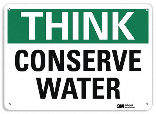 Think Sign 10 in x 14 in Aluminum