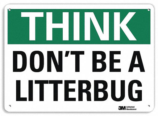 Think Sign 10 in x 14 in Aluminum