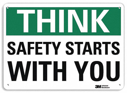 Think Sign 7 in x 10 in Aluminum