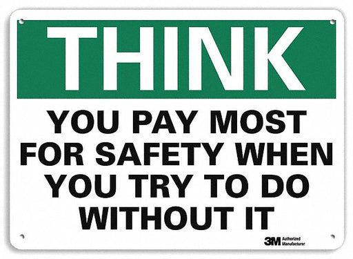 Safety Sign 7 in x 10 in Plastic