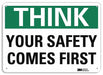 Think Sign 10 in x 14 in Aluminum