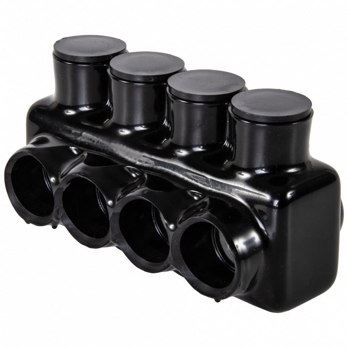 MultitapConnector Alum Blk Hex 4Port