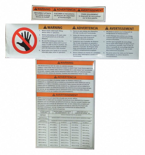 Fork Truck Booms Label Kit