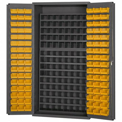 K4907 Bin Cabinet Yellow Bins Gray Cabinet