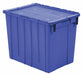 J0286 Attached Lid Container Blue Solid HDPE