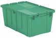 E3380 Attached Lid Container Green Solid HDPE