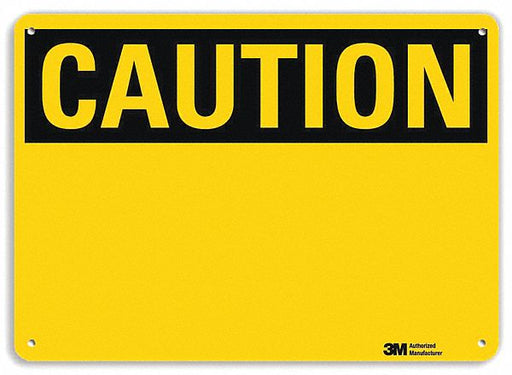 Caution Sign Blank 7 inx10 in Plastic
