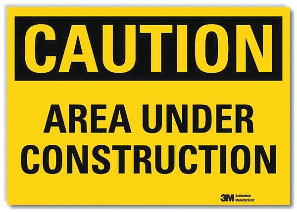 K3082 Caution Sign 7 in x 10 in Rflct Sheeting