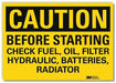 Rflct Maintenance Lbl 7x10in Plastic