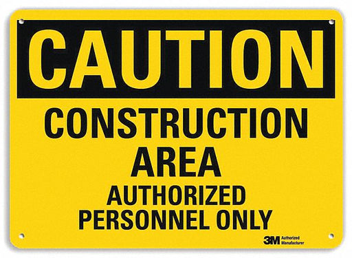 Caution Sign 7 in x 10 in Plastic