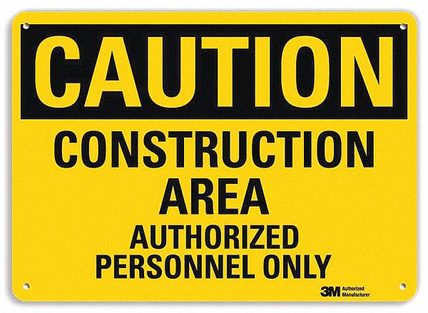Caution Sign 10 inx14 in Plastic