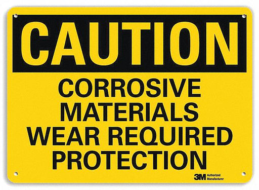 Caution Sign 7 in x 10 in Plastic