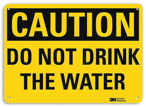 Caution Sign 7 in x 10 in Plastic