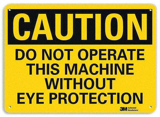 Caution Sign 7 in x 10 in Aluminum