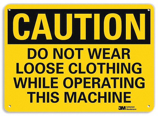 Caution Sign 7 in x 10 in Aluminum