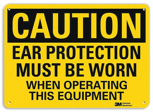 Caution Sign 7 in x 10 in Aluminum