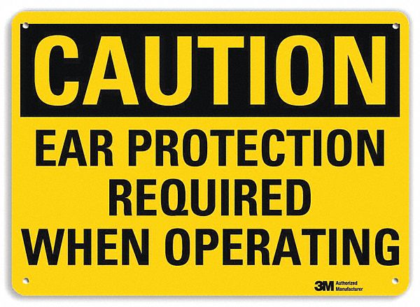 Caution Sign 7 in x 10 in Aluminum