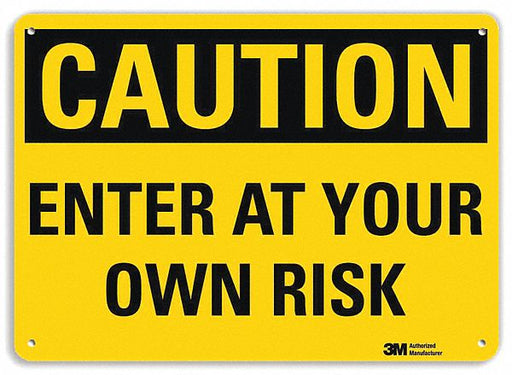 Caution Sign 7 in x 10 in Plastic