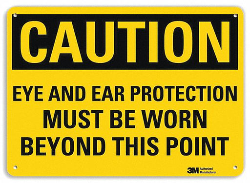 Caution Sign 7 in x 10 in Plastic