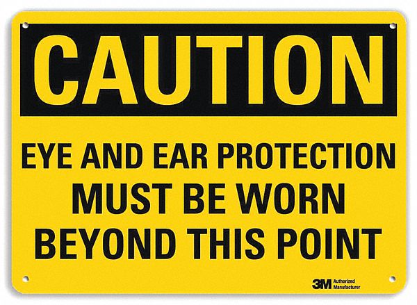 Caution Sign 7 in x 10 in Plastic
