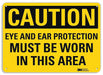 Caution Sign 7 in x 10 in Plastic