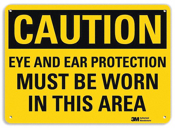 Caution Sign 10 in x 14 in Plastic
