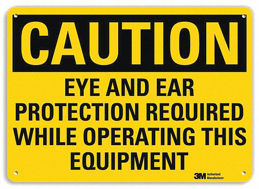 Caution Sign 7 in x 10 in Aluminum