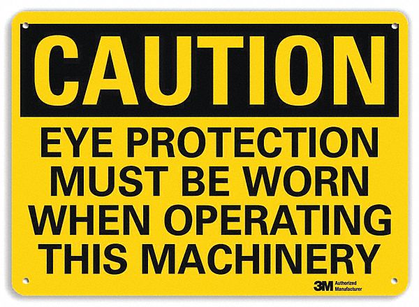 Caution Sign 7 in x 10 in Plastic