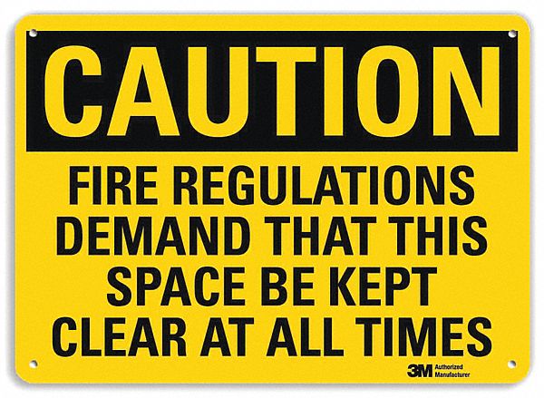 Caution Sign 7 in x 10 in Aluminum