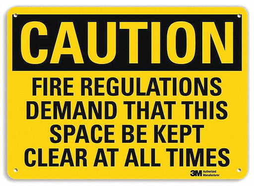 Caution Sign 10 in x 14 in Plastic