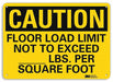 Caution Sign 10 inx14 in Plastic