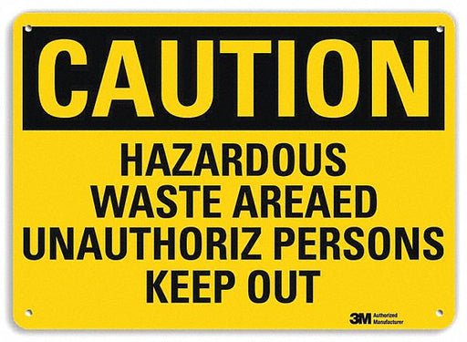 Caution Sign 7 inx10 in Plastic