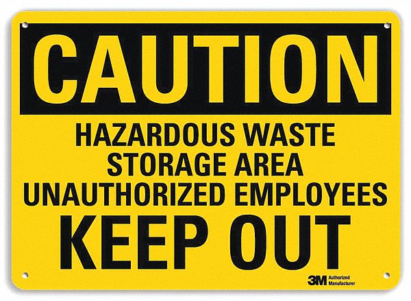 Caution Sign 7 in x 10 in Plastic