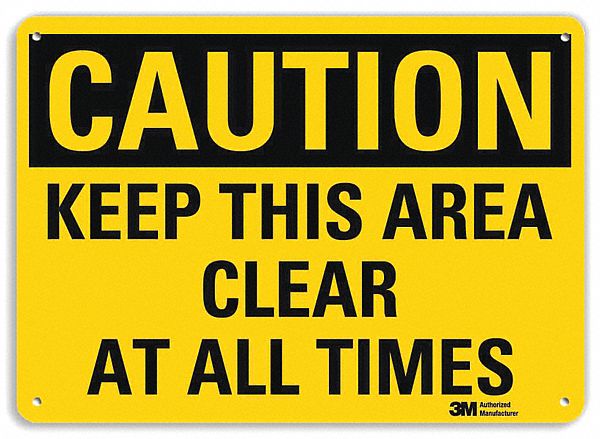 Caution Sign 7 in x 10 in Plastic