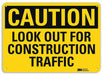 Caution Sign 7 in x 10 in Plastic