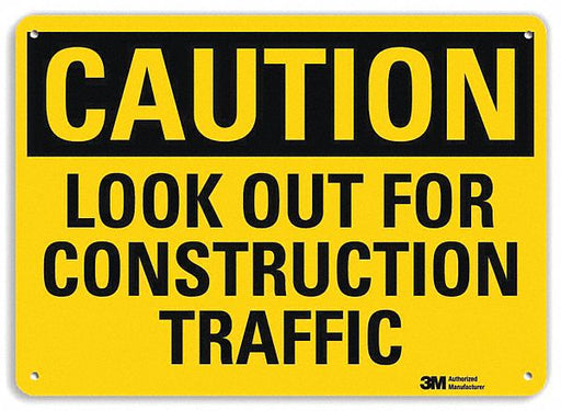 Caution Sign 7 in x 10 in Plastic