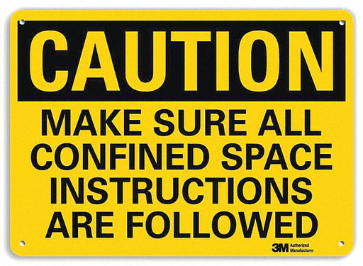 Caution Sign 7 in x 10 in Plastic