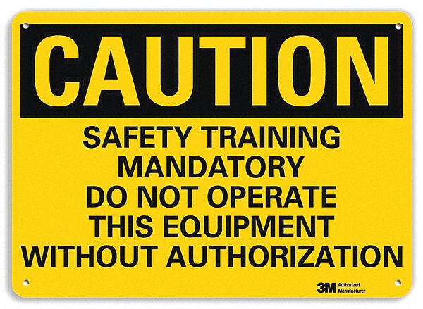 Caution Sign 7 in x 10 in Aluminum