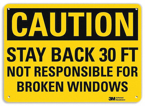 Caution Sign 10 in x 14 in Plastic