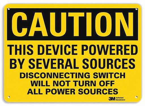 Caution Sign 10 in x 14 in Plastic