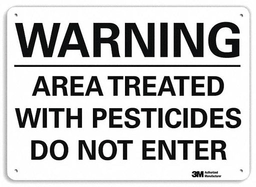 Warning Sign 7 in x 10 in Plastic