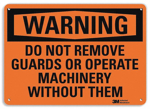 Warning Sign 10 in x 14 in Plastic
