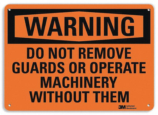 Warning Sign 7 in x 10 in Plastic