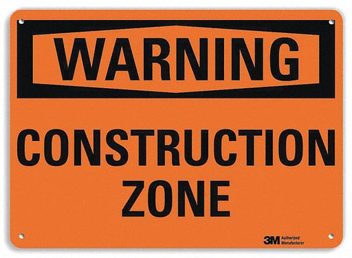 Warning Sign 10 inx14 in Plastic