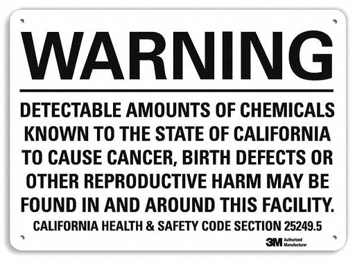 Warning Sign 10 inx14 in Plastic