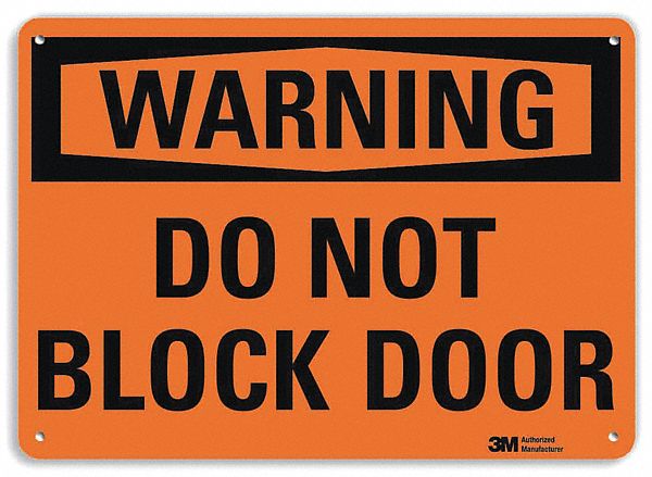 Warning Sign 7 in x 10 in Plastic