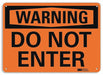 Warning Sign 7 in x 10 in Plastic