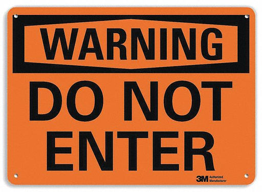 Warning Sign 10 inx14 in Plastic