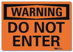 Warning Sign 5 in x 7 in Rflct Sheeting