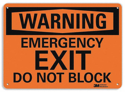 Warning Sign 7 in x 10 in Plastic